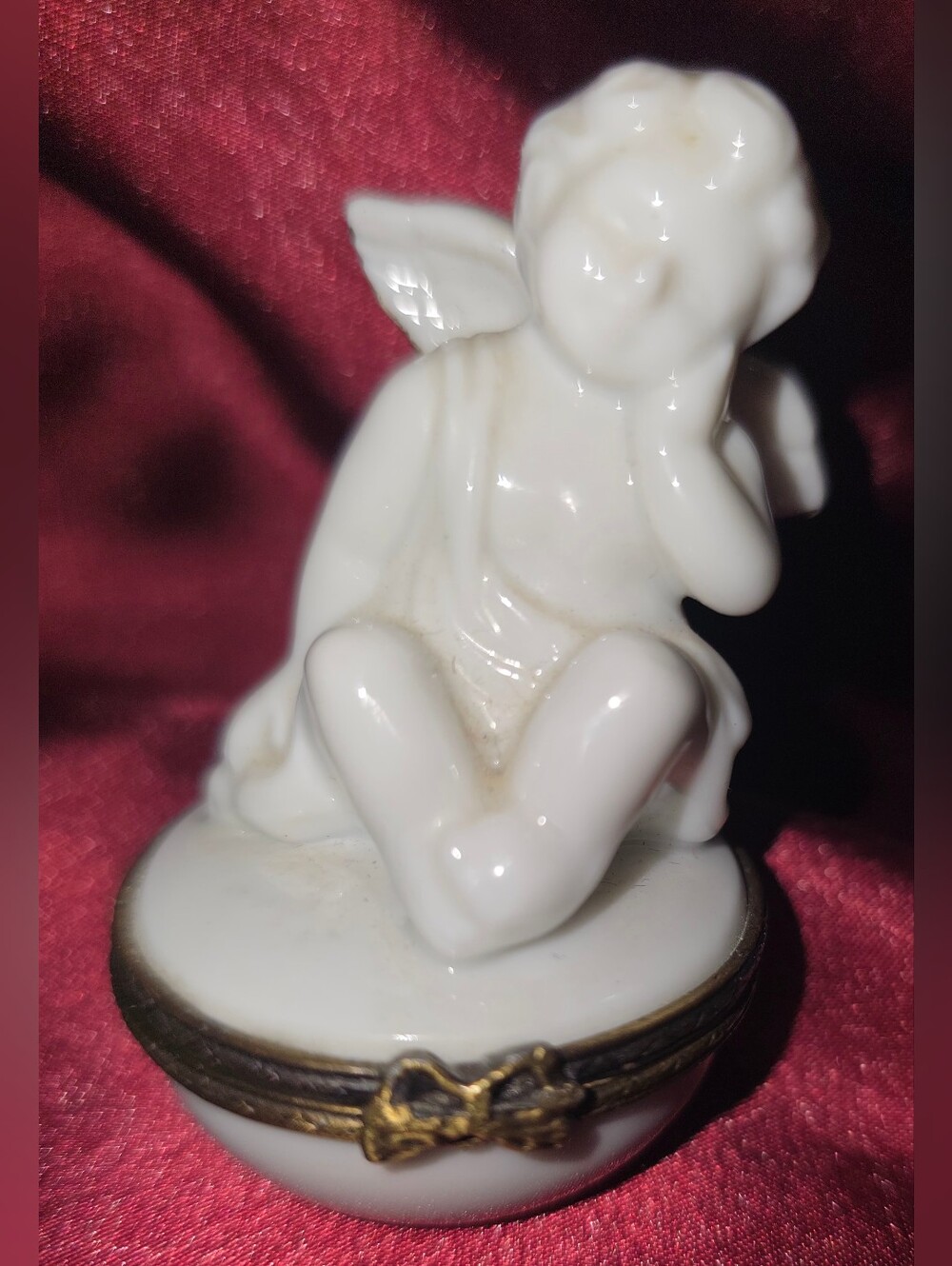 Midwest of Cannon Falls Porcelain Cherub Trinket Box PHB